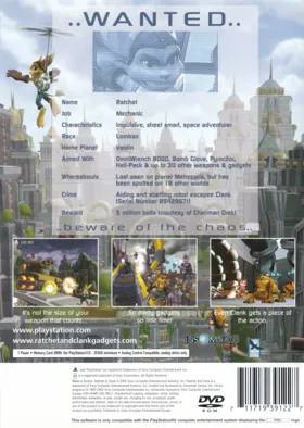 Ratchet & Clank box cover back